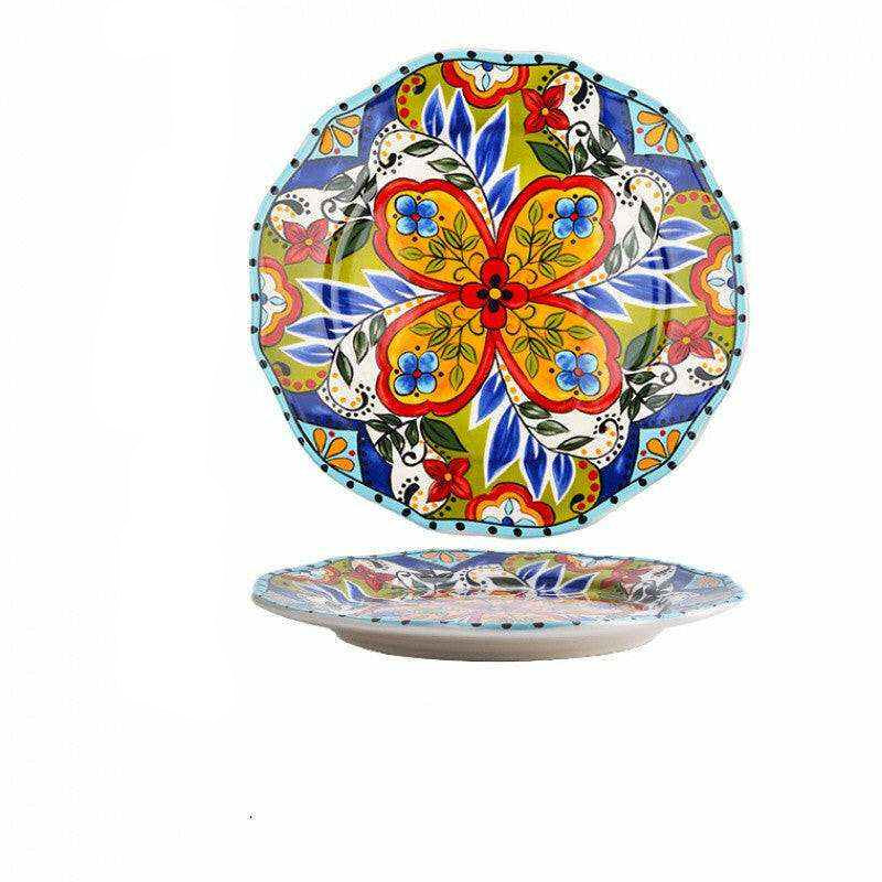 Imari Porcelain Japanese plates with vibrant floral patterns.
