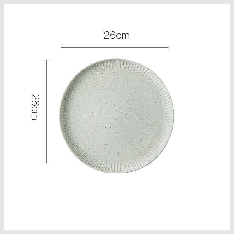 Stylized ceramic, 26cm round ceramic plate, in neutral color.