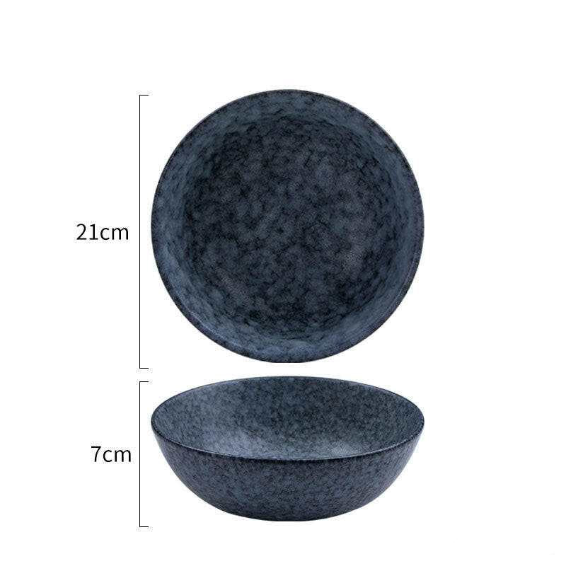 Japanese ceramic bowl in charcoal hue, 21cm diameter.