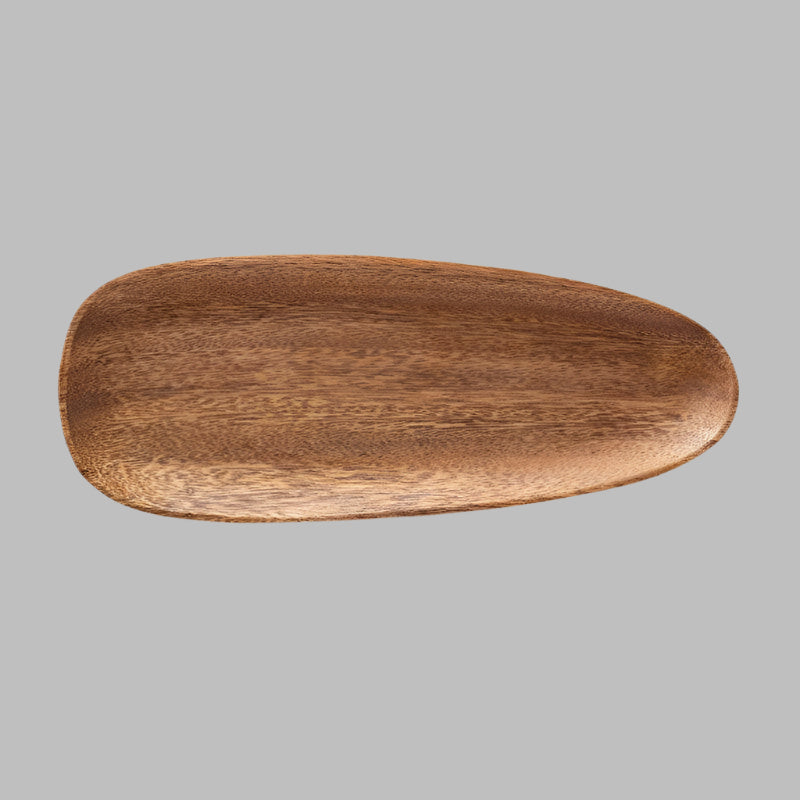 Irregular Acacia Wood Tray with unique grain pattern, 30x12 cm.