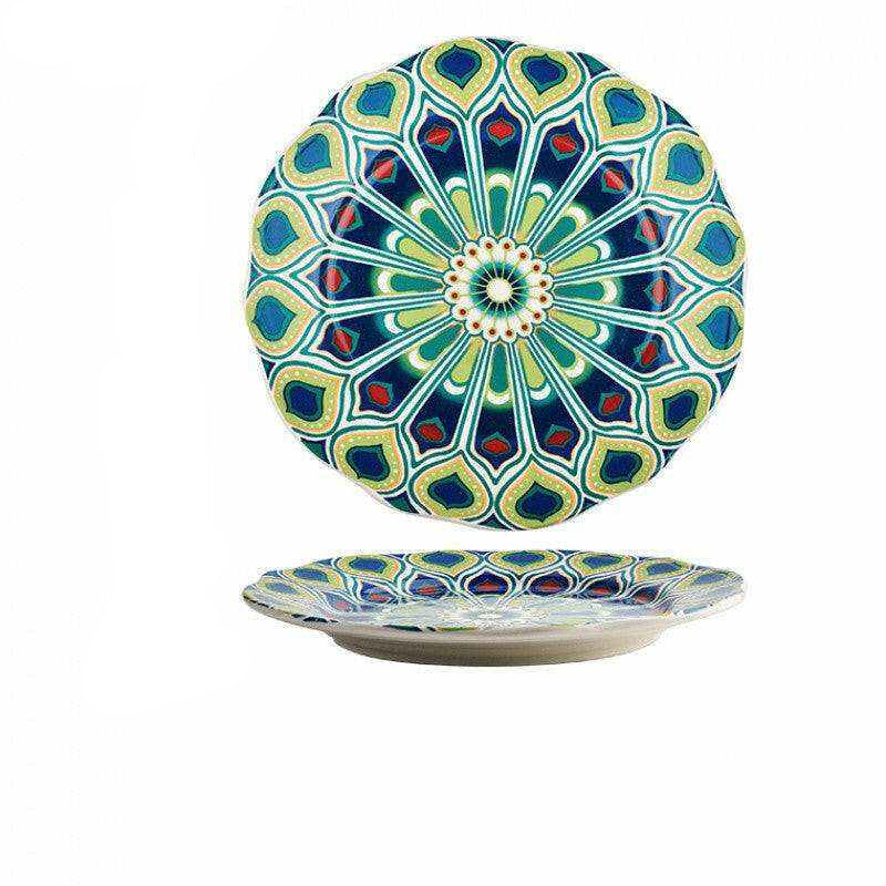 Imari Porcelain Japanese plates with vibrant geometric patterns, durable and versatile for any table setting.