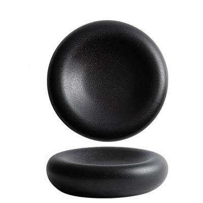 Ceramic Dinnerware Sets Modern black with dimensions 15cm by 22cm and 6cm height, showcasing smooth, sleek design.