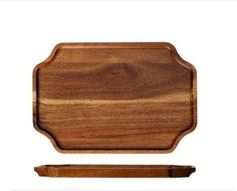 Serving Trays with natural wood grain and modern design, measuring 33.8cm by 22.5cm by 2cm, perfect for serving or decoration.