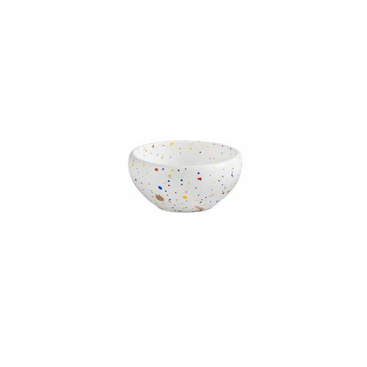 Graceful Dinnerware Set bowl with colorful speckled design, 12.3cm.