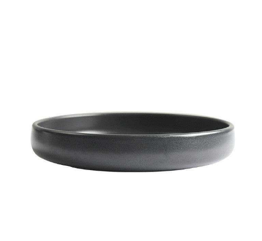 Modern black dining set with sleek, minimalist design and black matte finish.