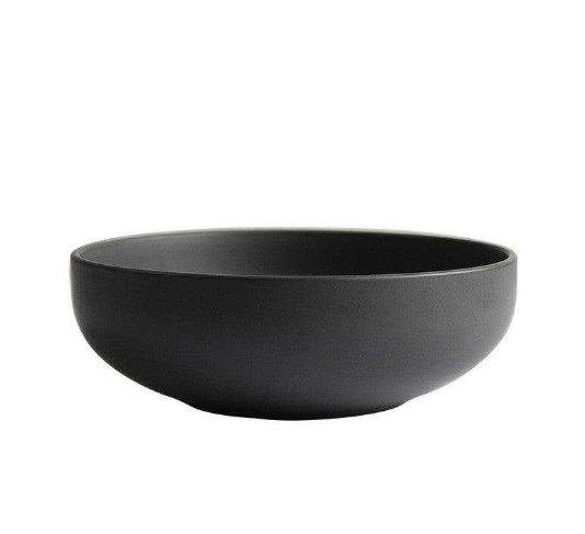 Modern black dining bowl from the dining set, sleek and stylish design.