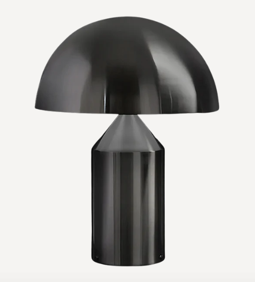 Table Lamp Atollo with hemispherical shade and cylindrical base, a design icon for elegance and sophistication.
