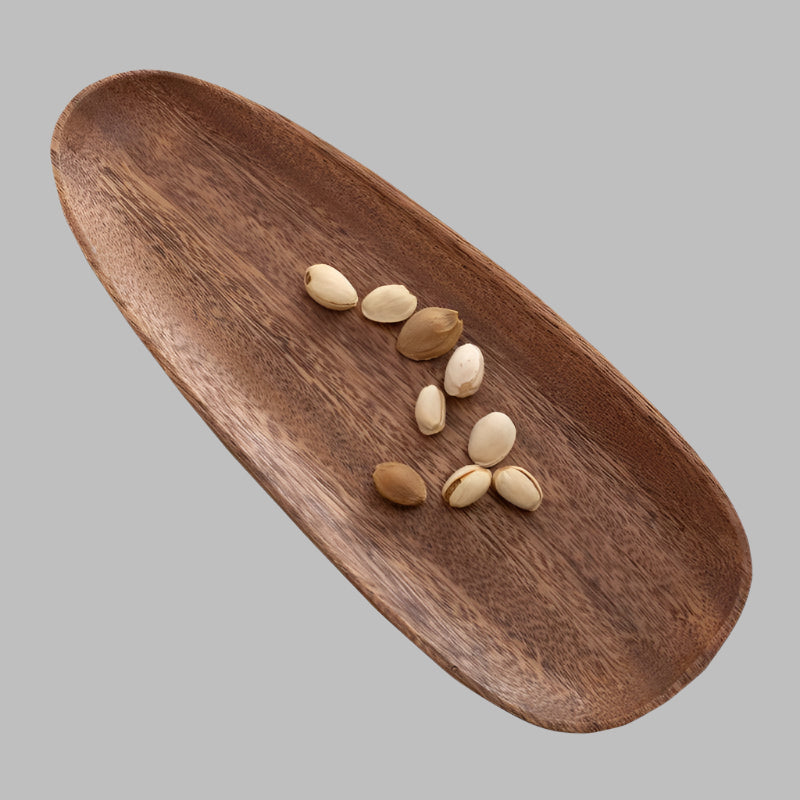 Irregular Acacia Wood Tray with unique grain and warm tones showcasing artisanal craftsmanship.