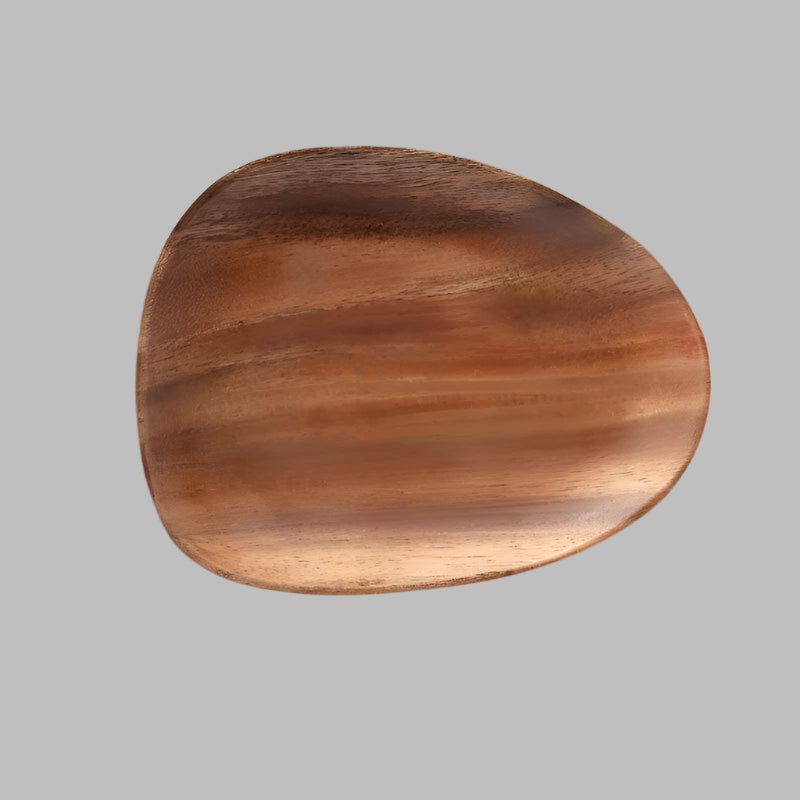 Irregular Acacia Wood Tray with unique grain and warm tones, measuring 16x13 cm.