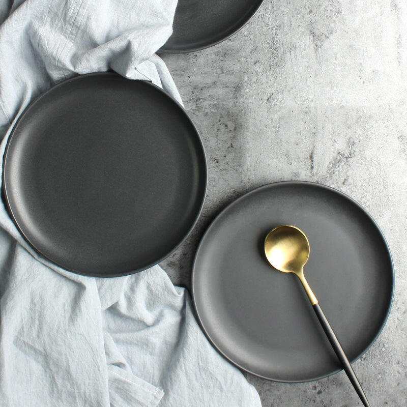 Modern black dining plates.