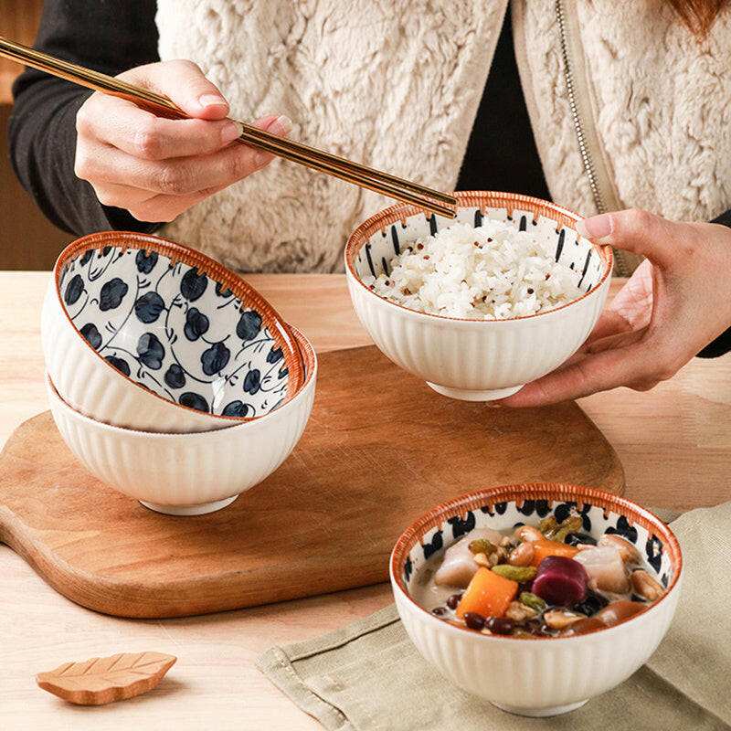 Retro Box with Bowls featuring vintage-inspired ceramic bowls on a wooden surface, perfect for stylish serving and decoration.