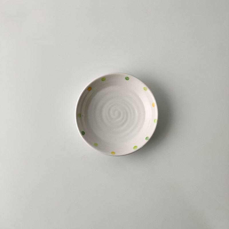 Porcelain Dinnerware Elegant subtle polka dot design.