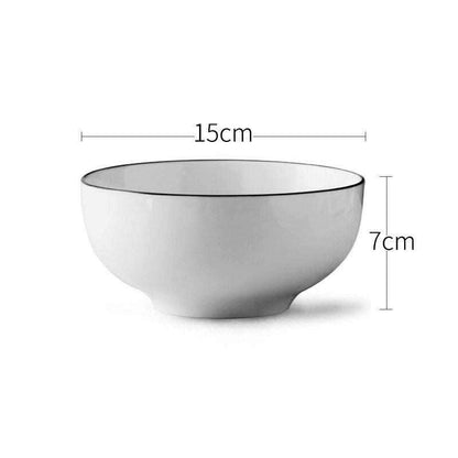 Japanese ceramic rice bowl with minimalist design.