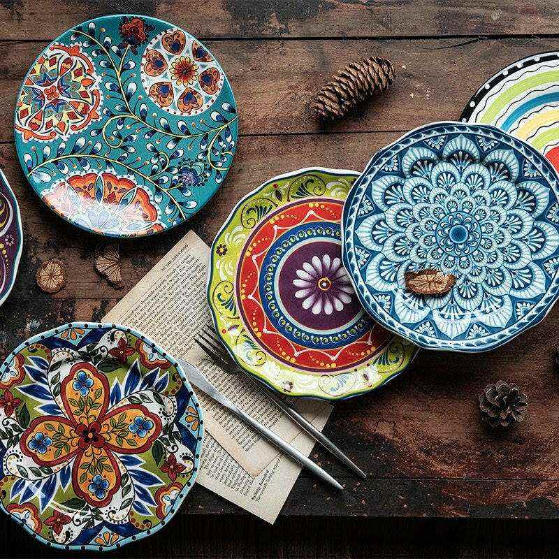 Imari Porcelain Japanese plates with intricate patterns.