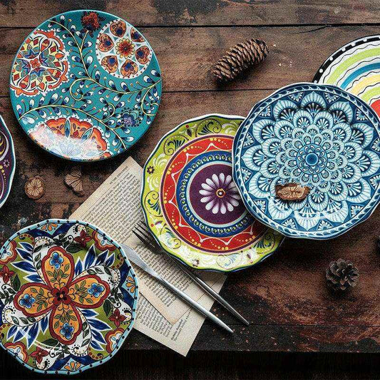 Imari Porcelain Japanese plates with intricate patterns.