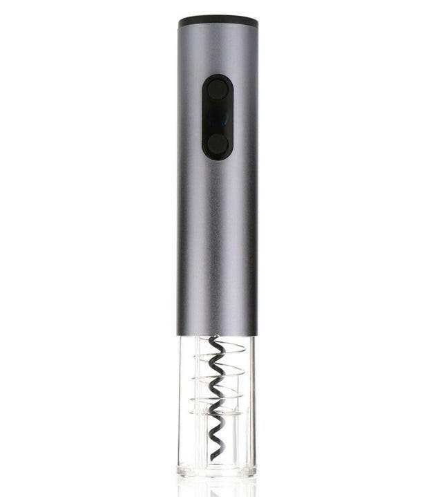 Automatic electric wine bottle opener with sleek design and ergonomic handle.