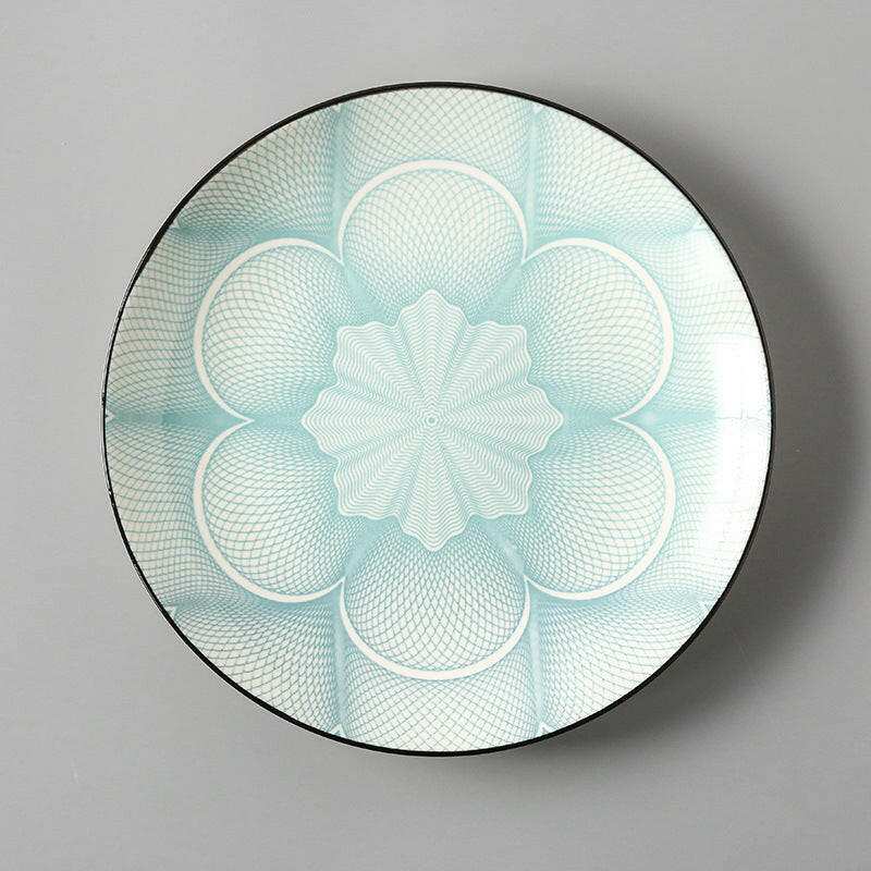 Dishes for Meals Creative, blue patterned ceramic plate for fine dining or decor.