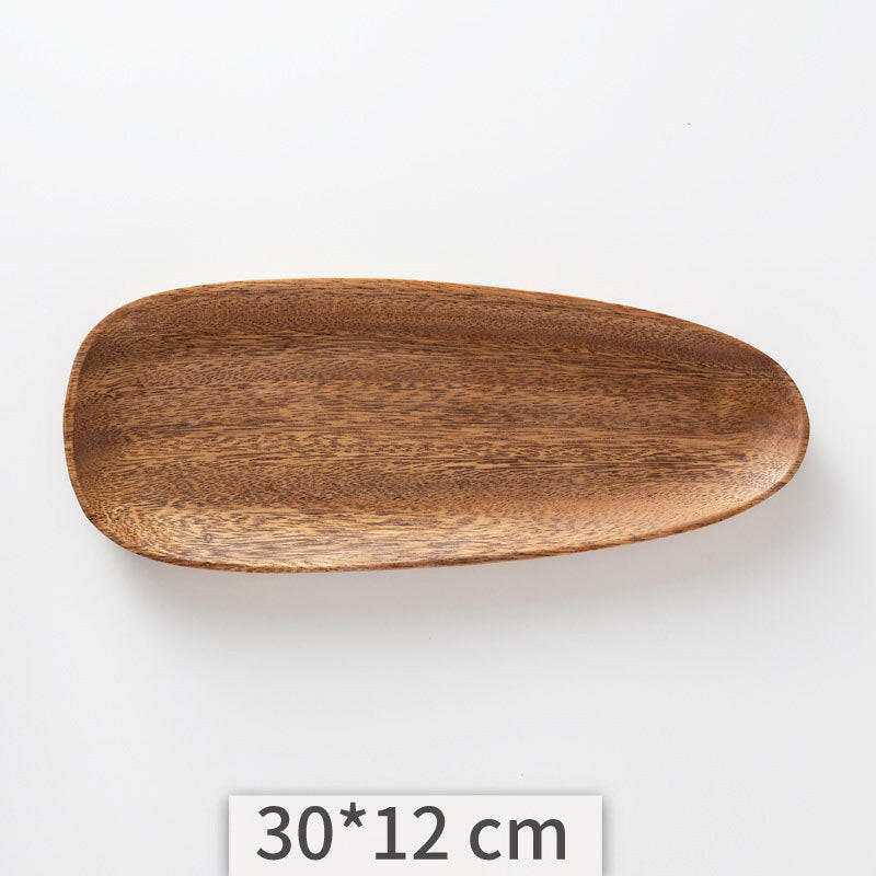 Irregular Acacia Wood Tray with unique grain pattern, 30x12 cm.