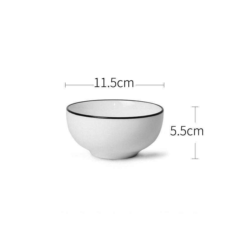 Japanese Ceramic Rice Bowl with minimalist design, 11.5cm diameter, high-quality porcelain.