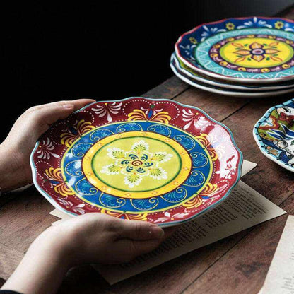 Imari Porcelain Japanese plates with intricate patterns, showcasing vibrant hues and artistic design.