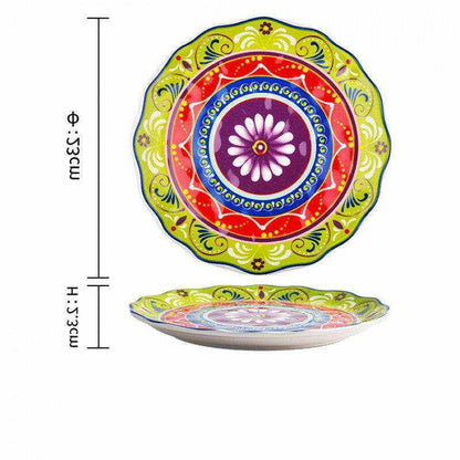 Imari Porcelain Japanese plates with intricate patterns and scalloped edges, 33cm diameter.