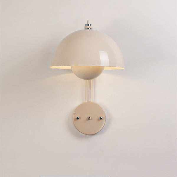 Modern Flowerpot Lamp wall with glossy dome shade and warm downward glow.