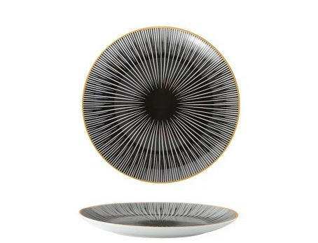 Geometric Series Ceramic Dishes with a modern starburst design.