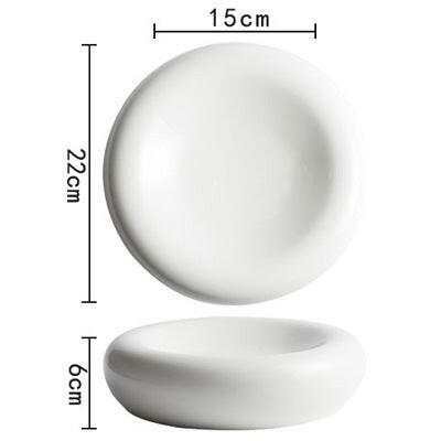 Ceramic Dinnerware Sets Modern white with dimensions 15cm x 22cm x 6cm.