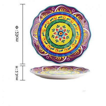 Imari Porcelain Japanese plates with vibrant patterns and scalloped edges, highlighting its artistic and functional design.