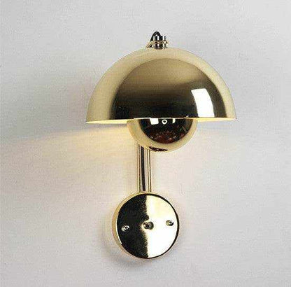 Flowerpot Lamp wall with glossy dome-shaped shade.