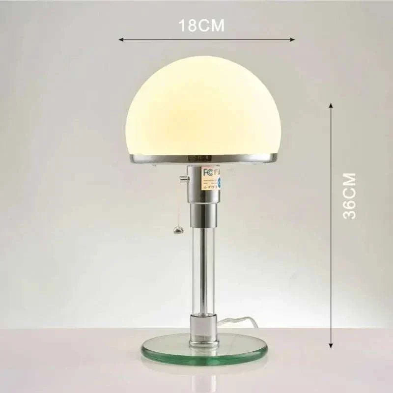 Bauhaus Table Lamp with modern dome shade and sleek metal stand, 36cm height.