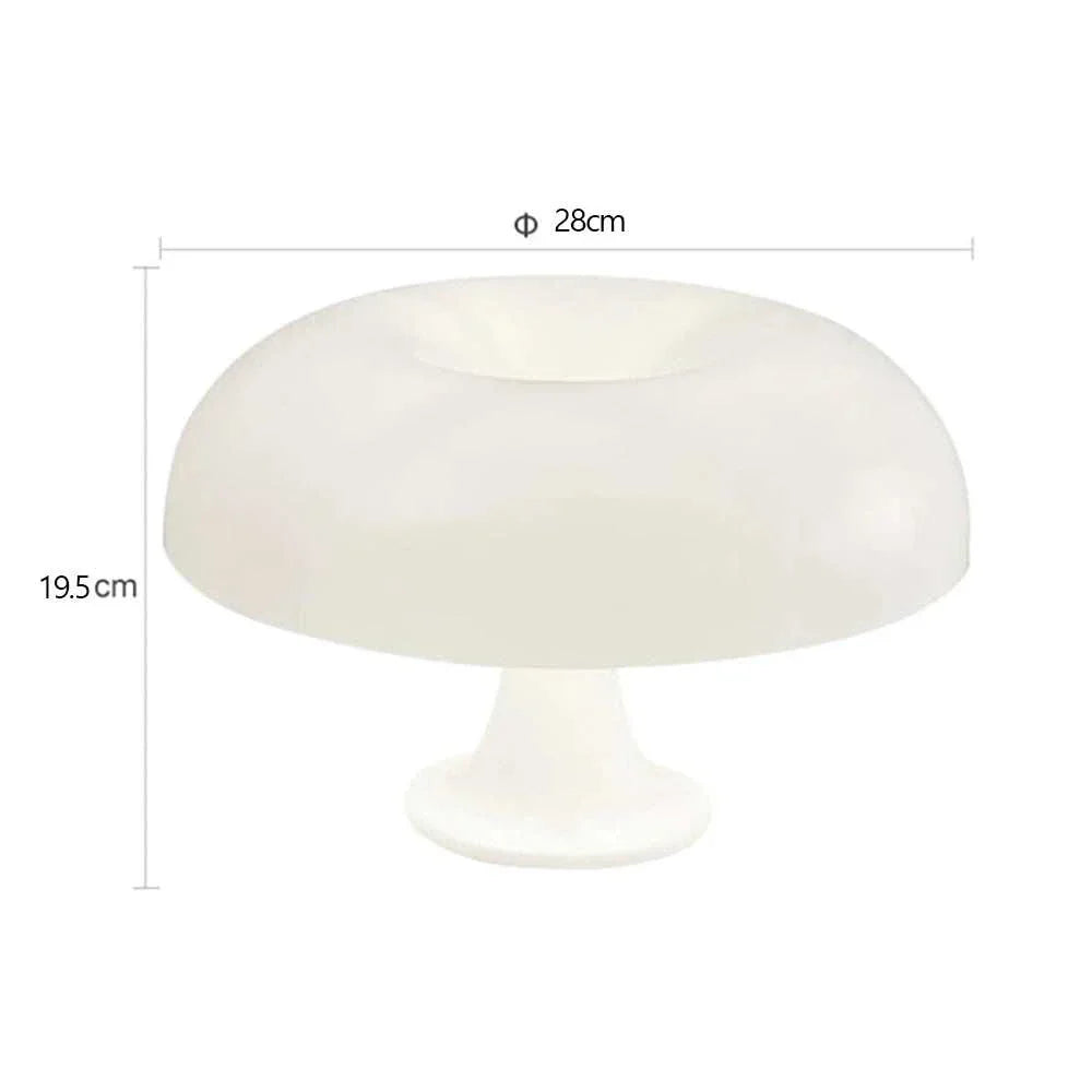 Mushroom Table Lamp with smooth dome design, 28cm diameter, 19.5cm height, contemporary style.