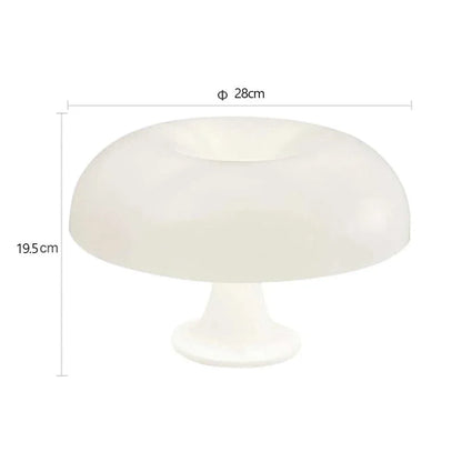 Mushroom Table Lamp with smooth dome design, 28cm diameter, 19.5cm height, contemporary style.