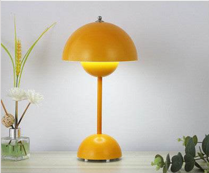 Iconic FlowerPot Lamp by Verner Panton, orange dome design, Scandinavian style.