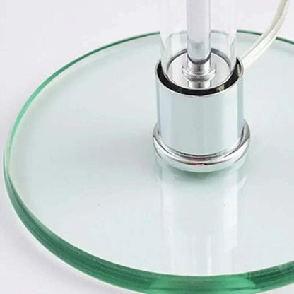 Bauhaus Lamp, Sleek cylindrical glass base of Bauhaus Table Lamp with metal elements.