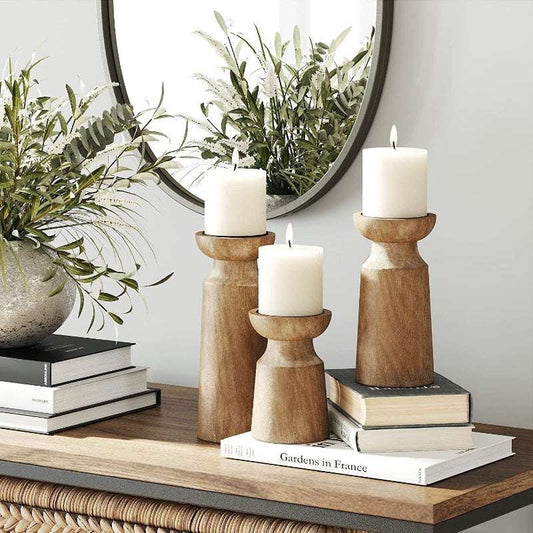 Candle Holder Wooden elevating home decor with natural elegance and warmth.