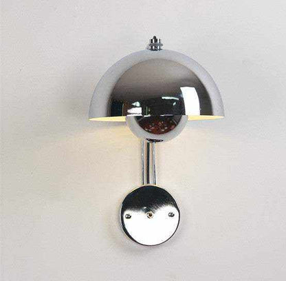 Flowerpot Lamp wall with sleek glossy finish and dome-shaped shade.