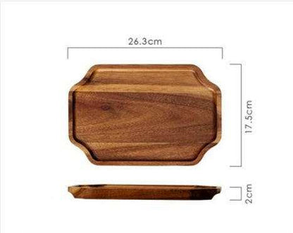 Serving Trays with modern hexagonal design and natural wood grain.